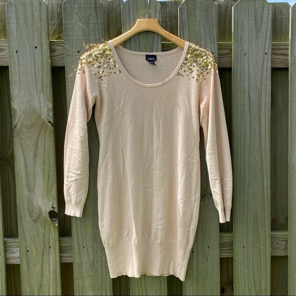 🌟Rue21 Gold Sequin Sweater Dress🌟